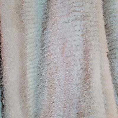 Vintage Cream Small Stripe Fur Coat
