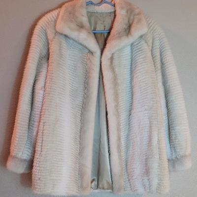 Vintage Cream Small Stripe Fur Coat