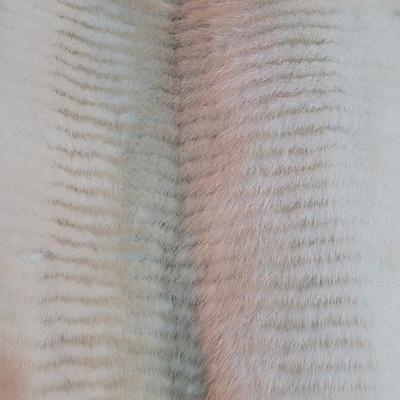 Vintage Cream Small Stripe Fur Coat