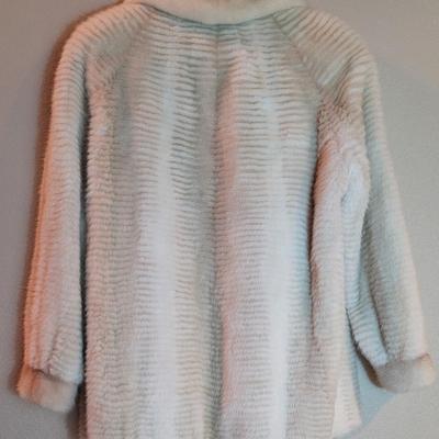 Vintage Cream Small Stripe Fur Coat