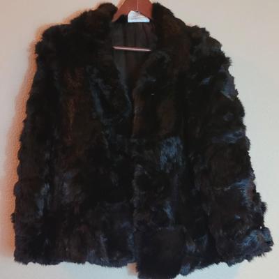 Vintage Black Rabbit Fur Coat