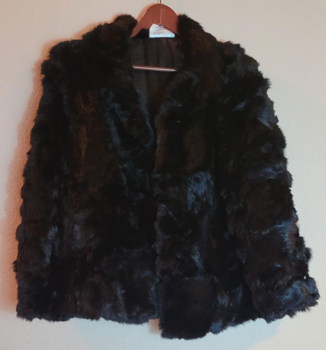 Vintage Black Rabbit Fur Coat | EstateSales.org