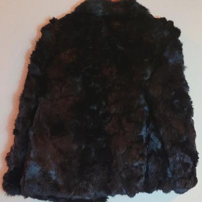 Vintage Black Rabbit Fur Coat