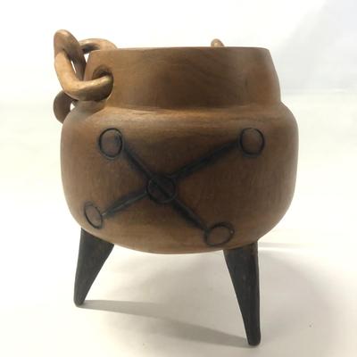 Hand Carved Wooden Planter from South Africa