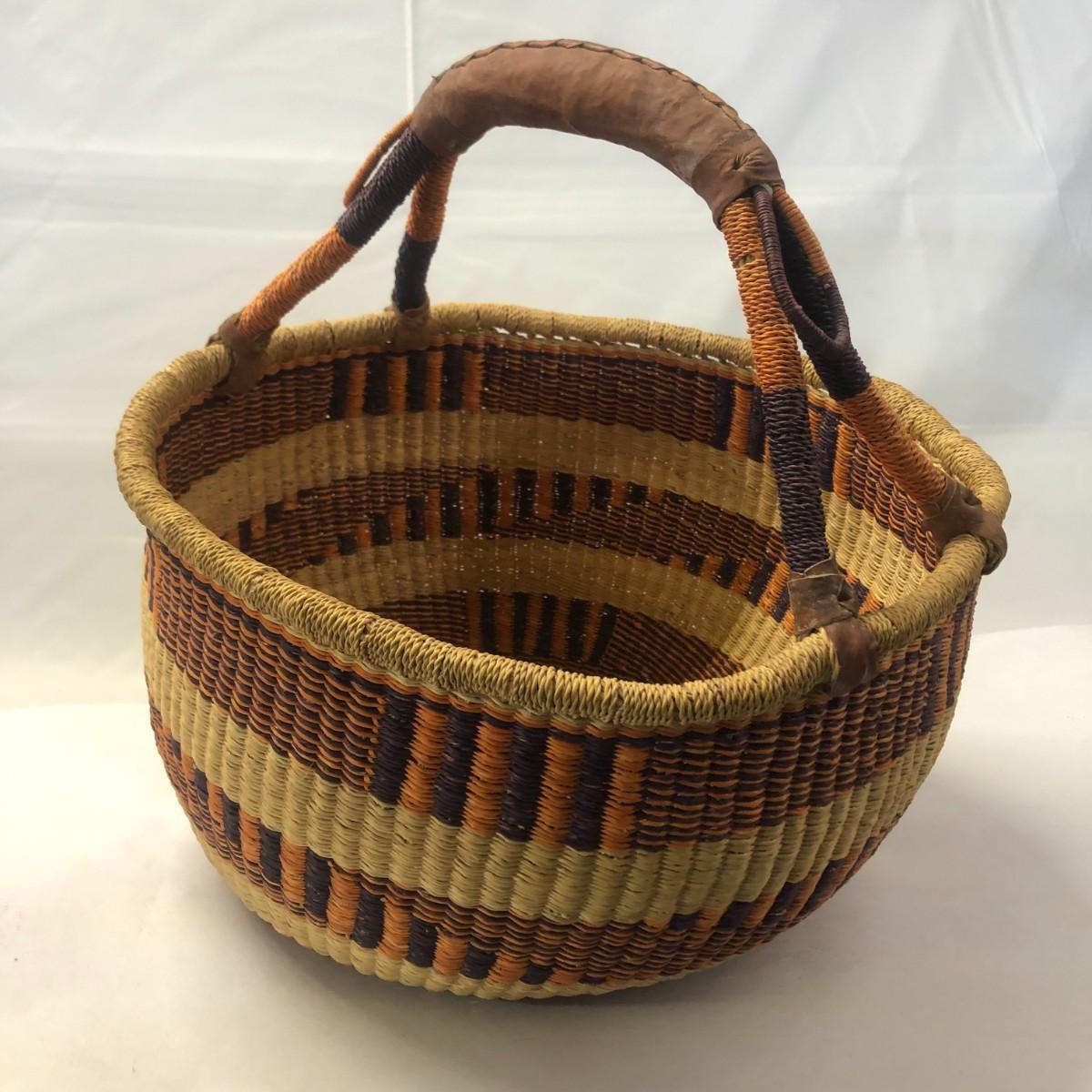 Huge Hand Woven South African Basket with Handle