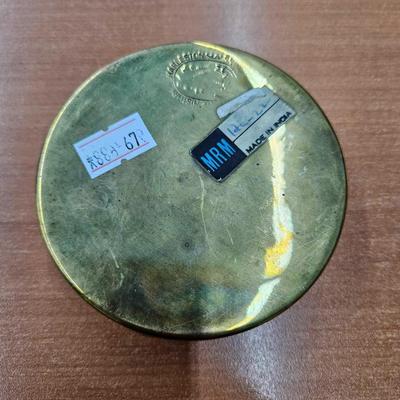 Vintage Mottahedeh Brass Walter Raleigh Historic Charleston Box  Snuff Box