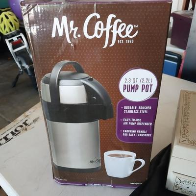 NEW COMPOST KEEPER AND MR COFFEE PUMP POT (NIB)