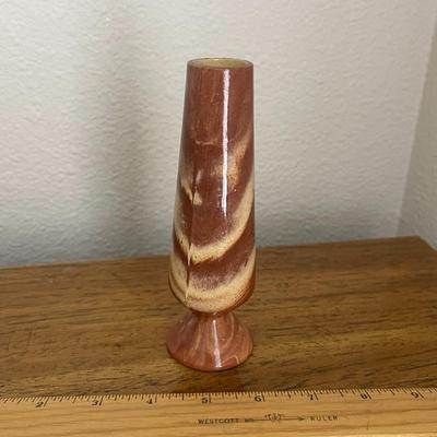 BROWN SWIRLED MARBLED VASE