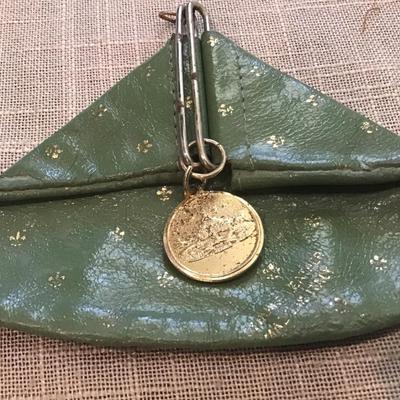 Vintage  Italy Leather Coin Pouch