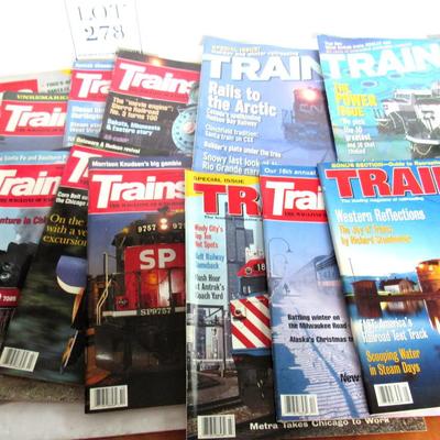 Lot of 13 Misc Date Trains Magazines From 1986-2005