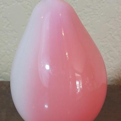 Victorian Antique Blown Peach Blow Glass Pear