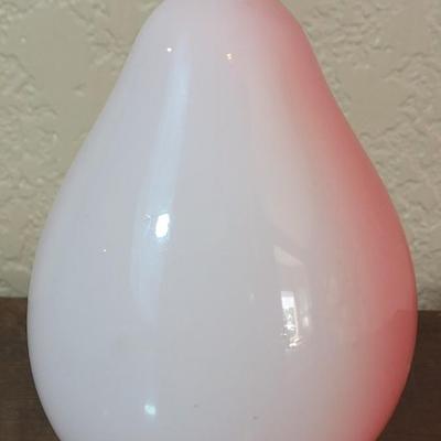 Victorian Antique Blown Peach Blow Glass Pear