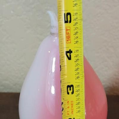 Victorian Antique Blown Peach Blow Glass Pear