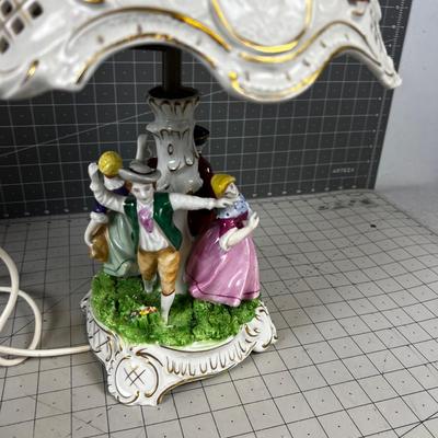 Dresden PMP Plane Schierholtz Figural Lamp w/ Shade and Finial 
