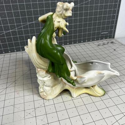 Antique Art Nouveau Sculpture of Shells and a Baby