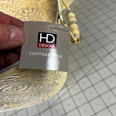 (3) NEW tin Planter or Buckets Oval, COTTAGE STYLE By HD Design 