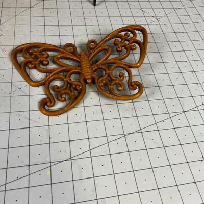 70's Wall Decor' Wood & Metal Butterfly etc.