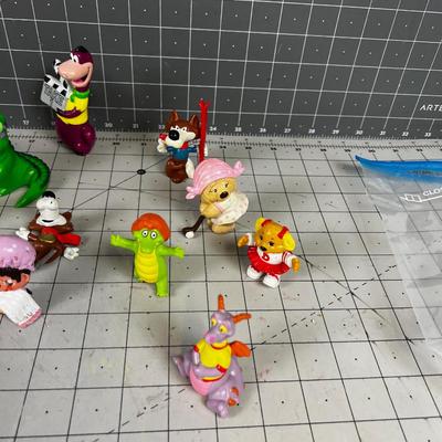 Random Plastic Animals from the 80's; Cartoon Characters, Chucky Cheese etc.,. 
