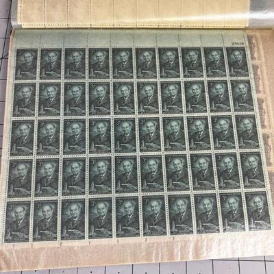 Book of Full Sheets of Stamps Mostly OLDER 3 cent stamps 