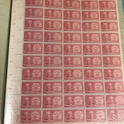 Book of Full Sheets of Stamps Mostly OLDER 3 cent stamps 