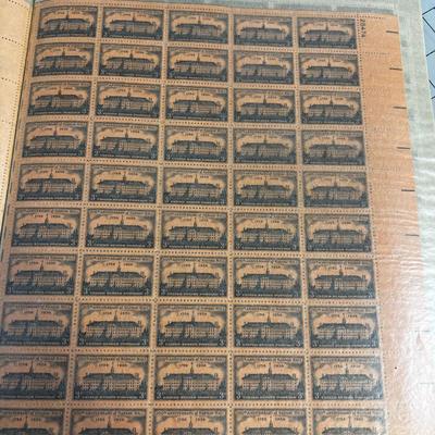 Book of Full Sheets of Stamps Mostly OLDER 3 cent stamps 