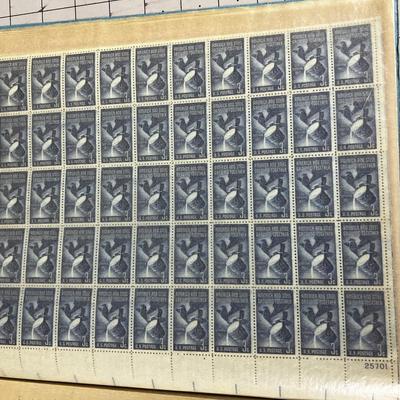 Book of Full Sheets of Stamps Mostly OLDER 3 cent stamps 