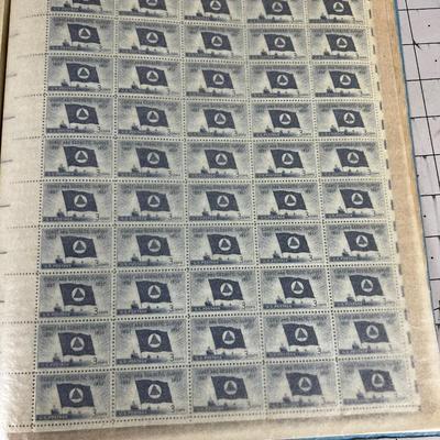 Book of Full Sheets of Stamps Mostly OLDER 3 cent stamps 
