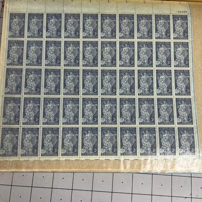 Book of Full Sheets of Stamps Mostly OLDER 3 cent stamps 