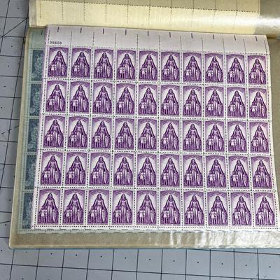 Book of Full Sheets of Stamps Mostly OLDER 3 cent stamps 