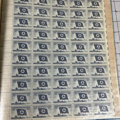 Book of Full Sheets of Stamps Mostly OLDER 3 cent stamps 