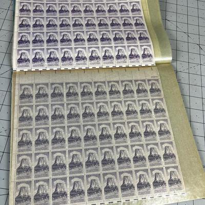 Book of Full Sheets of Stamps Mostly OLDER 3 cent stamps 