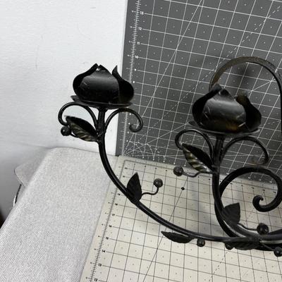 Wrought Iron Wall Sconce Candelabra 40"