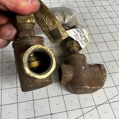 2 Brass Sprinkler Valves and a Compression Coupler 