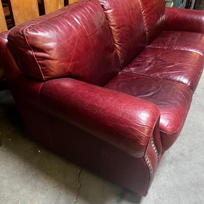 Red Leather Sofa 
