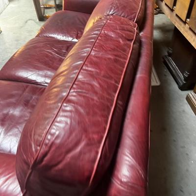Red Leather Sofa 