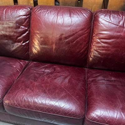 Red Leather Sofa 