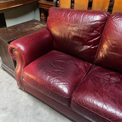 Red Leather Sofa 