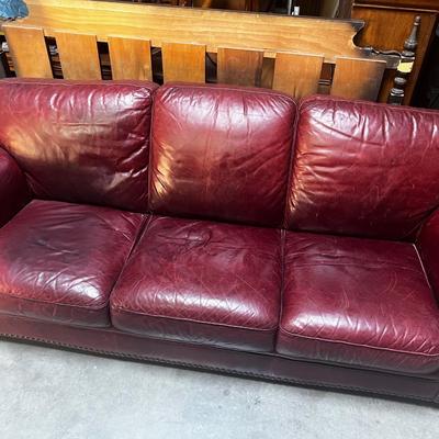 Red Leather Sofa 
