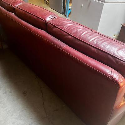 Red Leather Sofa 
