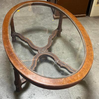Oval Coffee Table with Glass Top