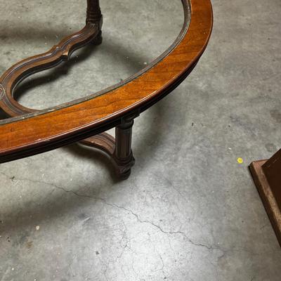Oval Coffee Table with Glass Top