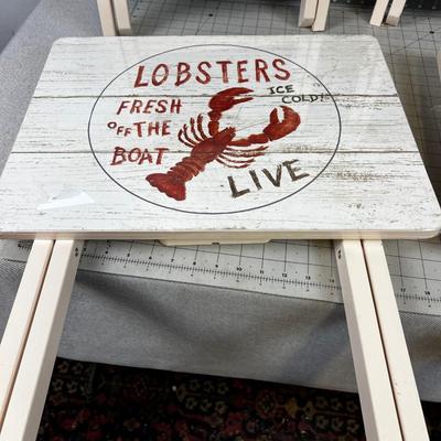 4 TV Trays with Sea Food Theme