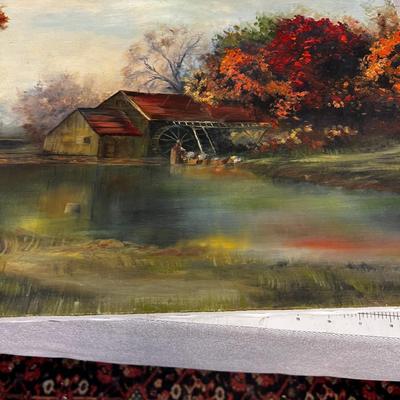 4 Amateur Paintings, Flowers, still life and landscape
