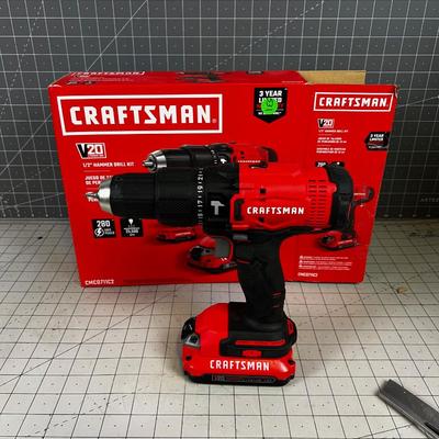 Craftsman 20 Volt Hammer Drill, in Original Box 