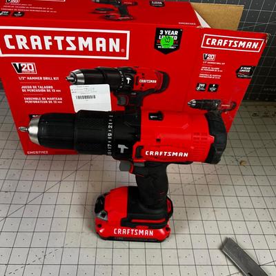 Craftsman 20 Volt Hammer Drill, in Original Box 