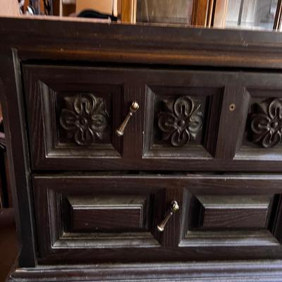 LONG Mediterranean 9 Drawer Dresser with Large Mirror ( 54 X 42) 