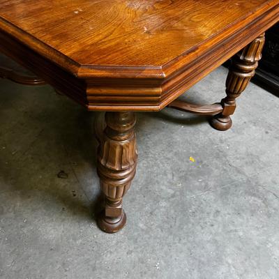 Jacobian Walnut Dining Table w/ 3 Leaves (12" Each) 