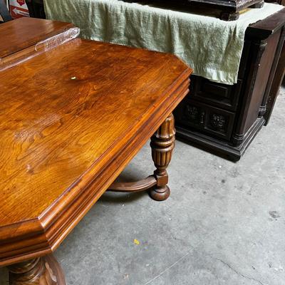 Jacobian Walnut Dining Table w/ 3 Leaves (12" Each) 