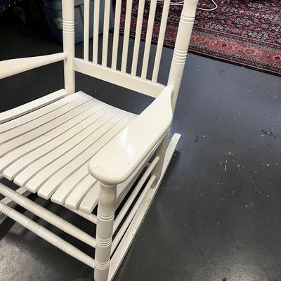White Cracker Barrel Rocking Chair