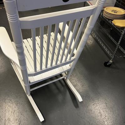 White Cracker Barrel Rocking Chair